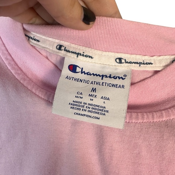 Champion Pink Cropped Muscle Yoga Actuve Tank Top Size Medium - Picture 2 of 6